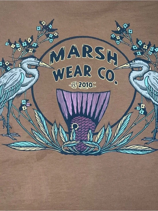 Marsh Wear Lookout Long Sleeve Pocket Tee In Tobacco Sz L - Picture 10 of 12